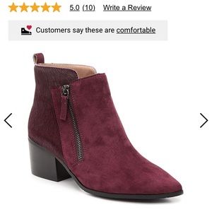 Tahari Rock Star Burgundy Suede Bootie